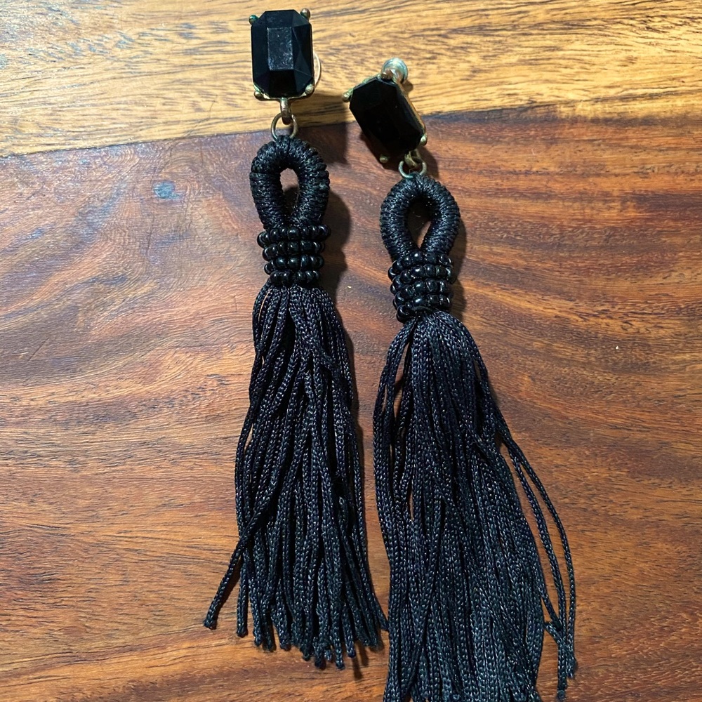 Black tassel earrings